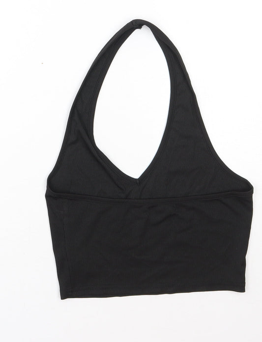 ROMWE Womens Black  Polyester Cropped Tank Size XS Round Neck