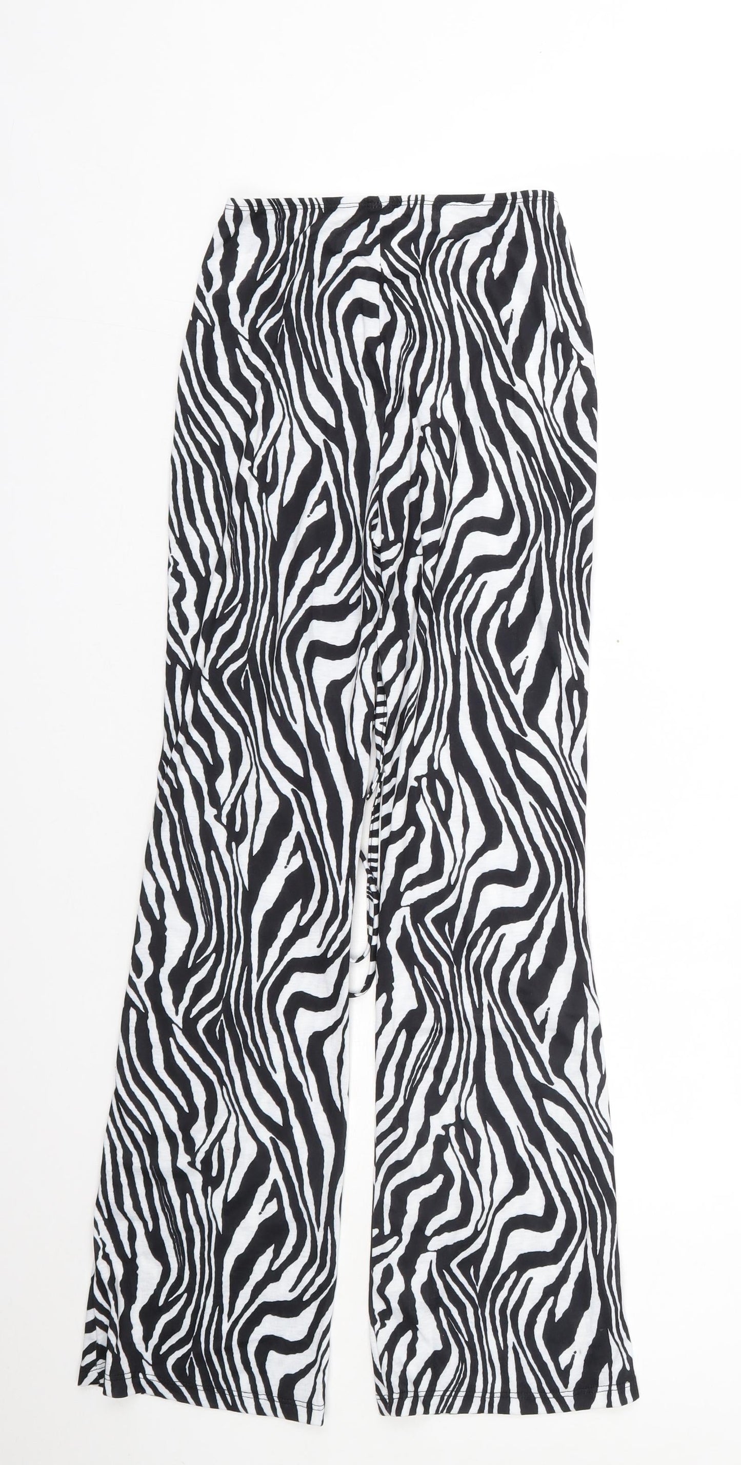 Shien Womens Black Animal Print Polyester Jogger Trousers Size XS L28 in Regular  - Zebra