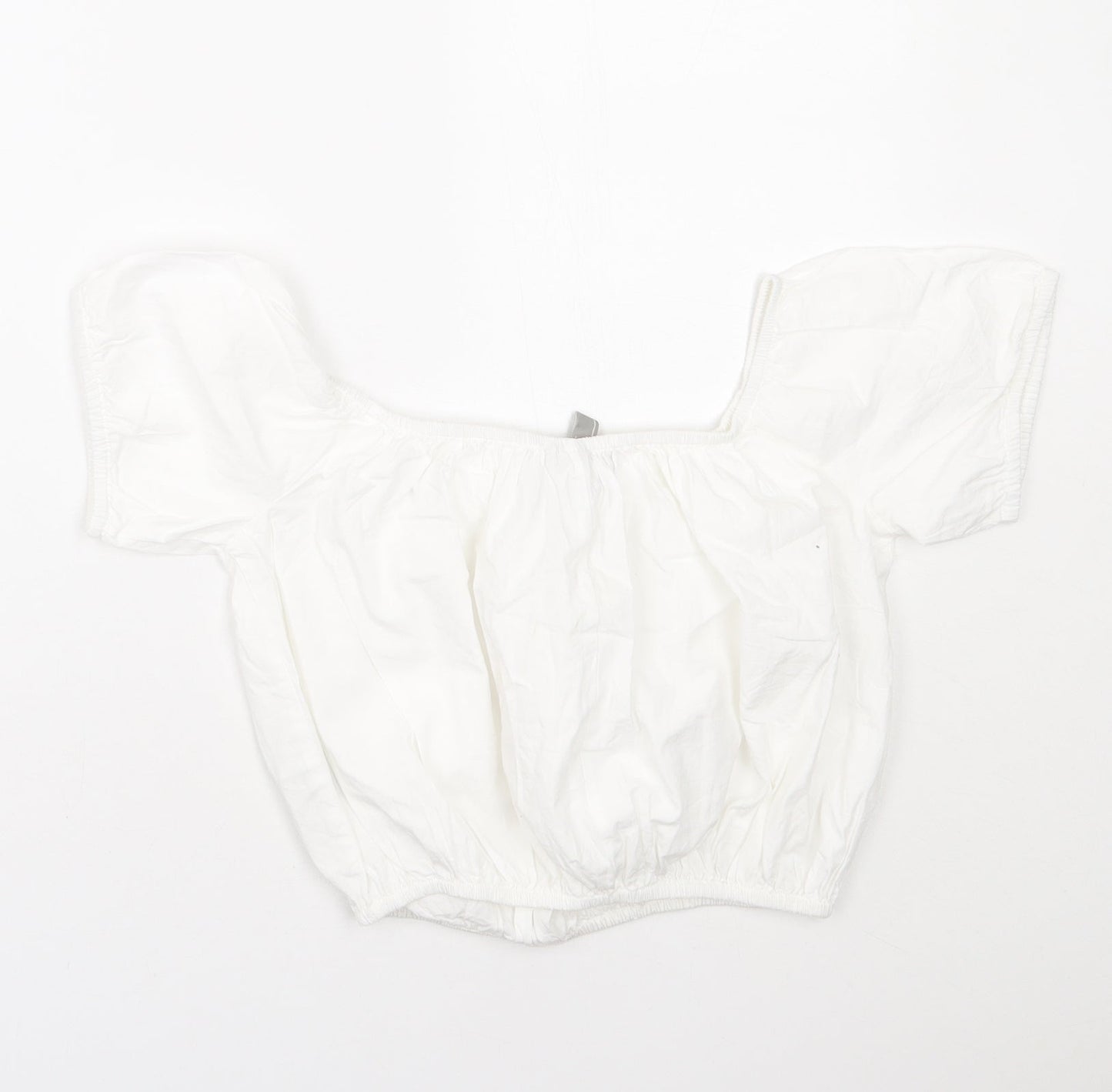 ASOS Womens White  Cotton Basic T-Shirt Size 6 Off the Shoulder