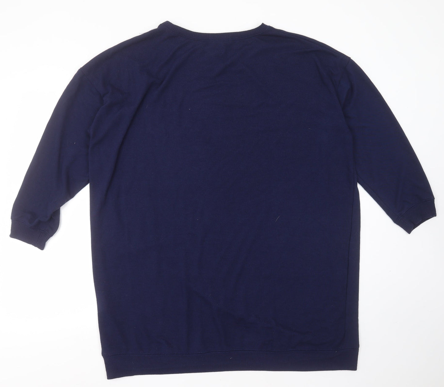 Studio Womens Blue Round Neck  Polyester Pullover Jumper Size 12