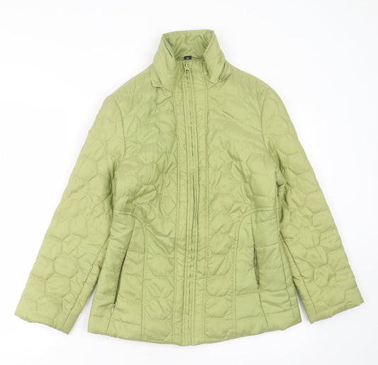 the four seasons london Womens Green Geometric  Quilted Jacket Size XS  Zip