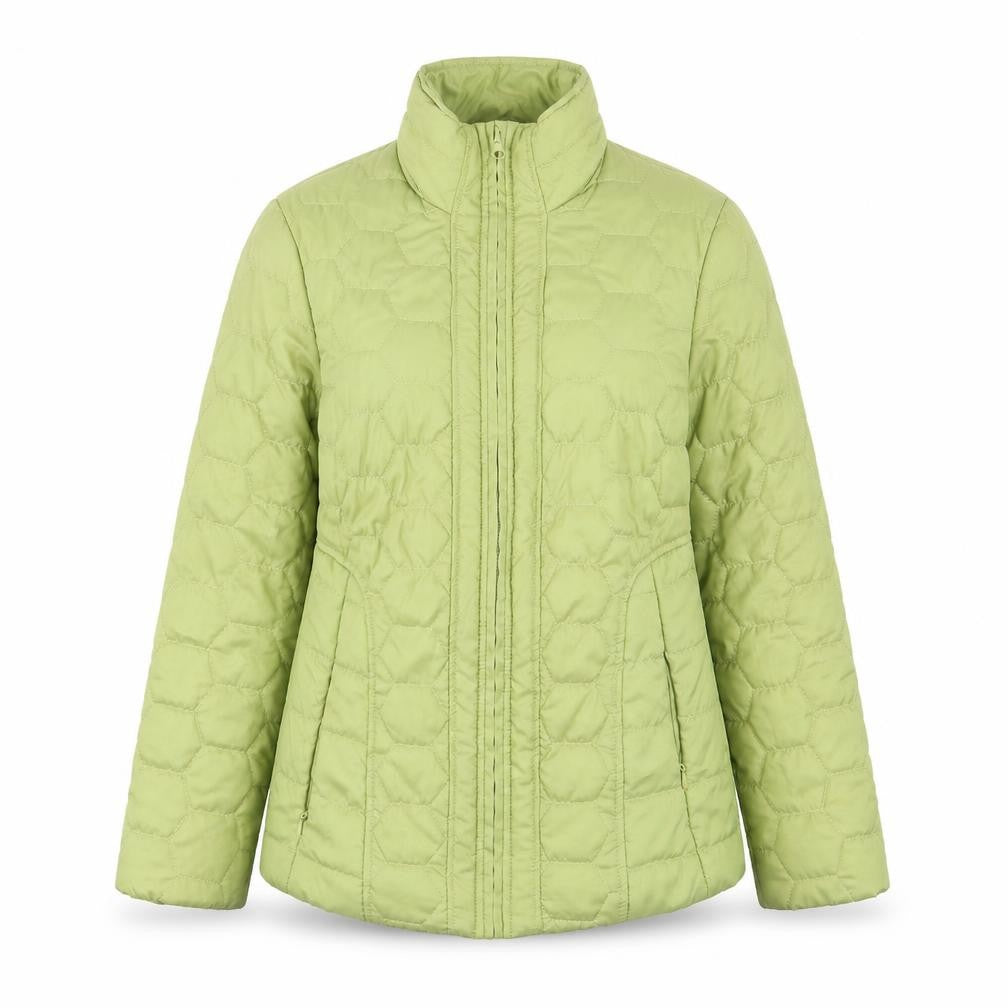 the four seasons london Womens Green Geometric  Quilted Jacket Size XS  Zip