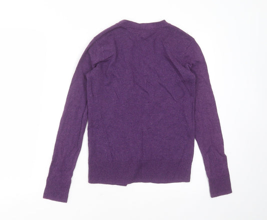 Gap Womens Purple V-Neck  Cotton Cardigan Jumper Size XS