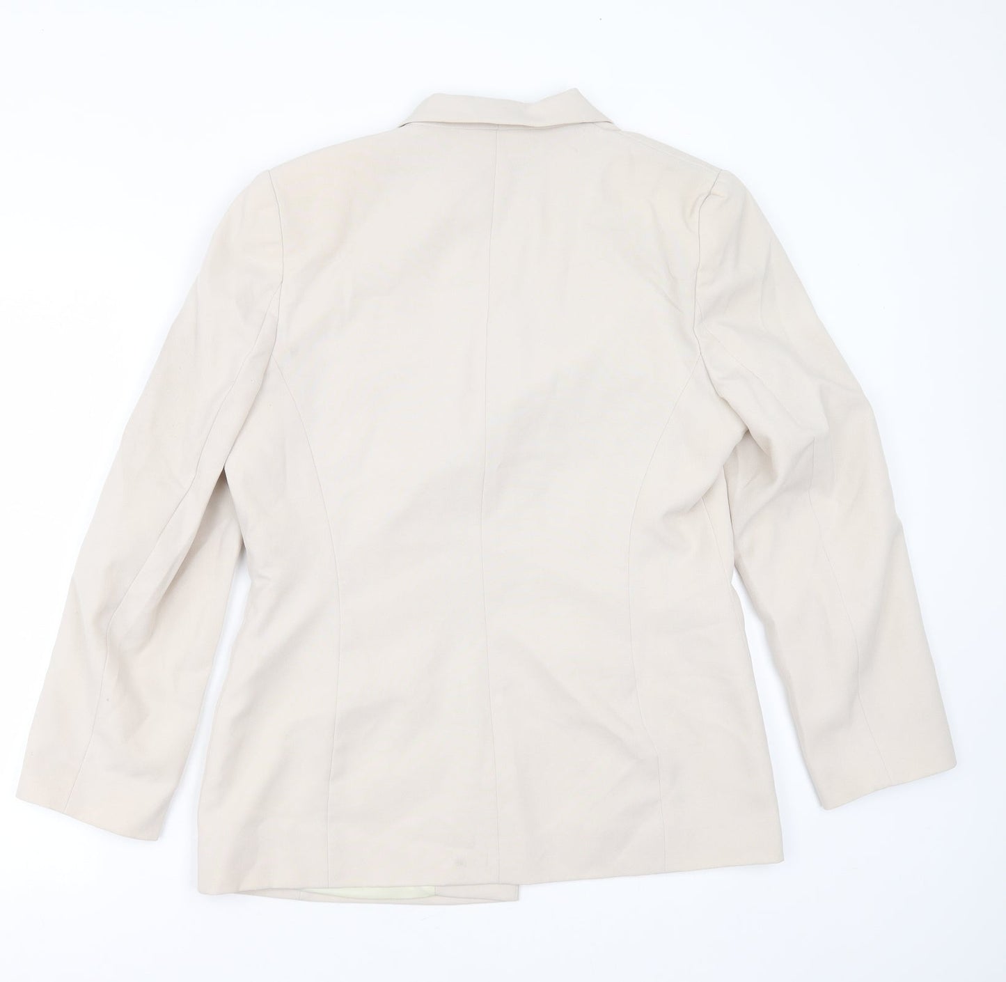 Essentials Womens Beige  Polyester Jacket Suit Jacket Size 14
