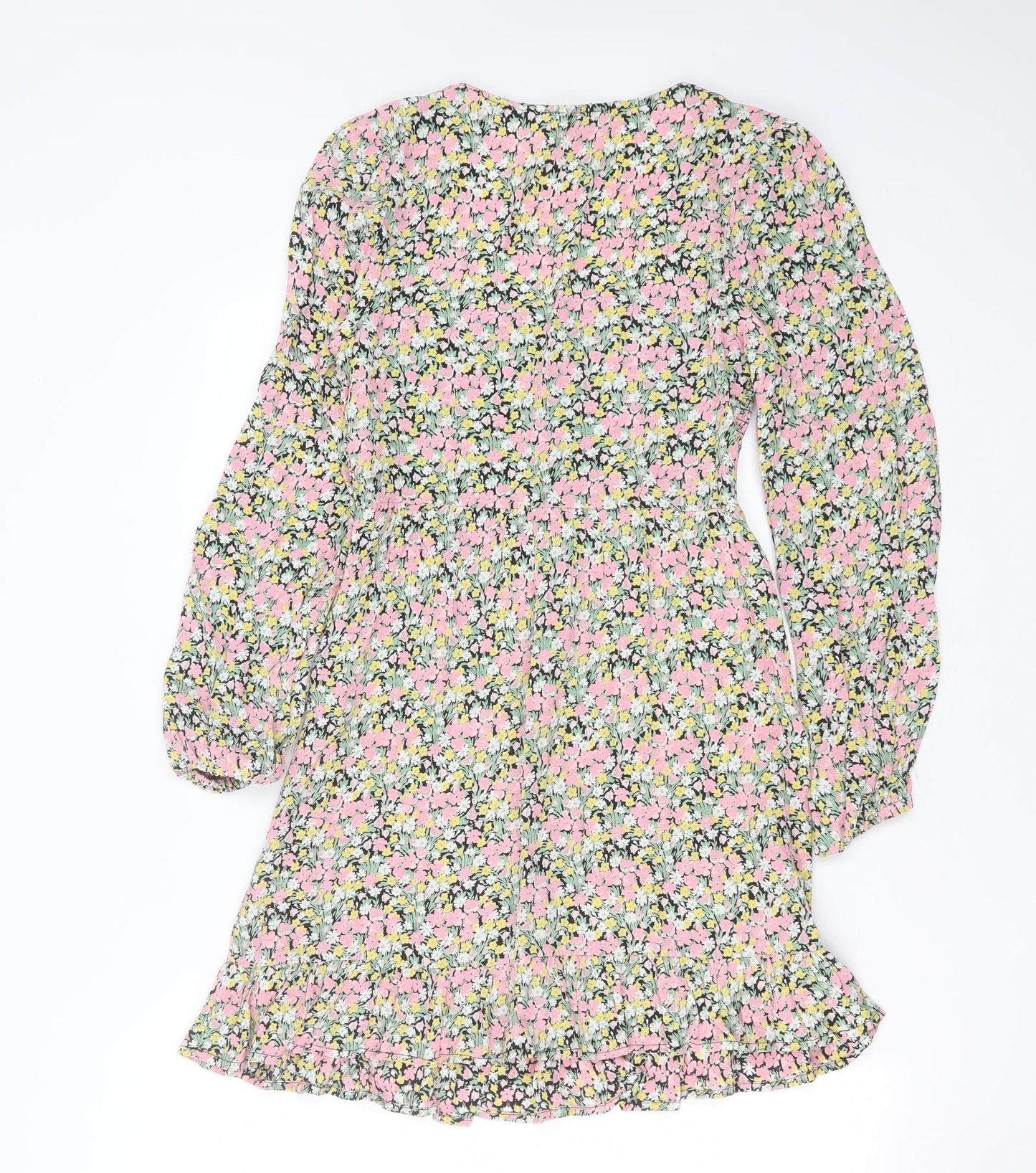 Miss Selfridge Womens Multicoloured Floral Viscose Fit & Flare  Size 6  Square Neck