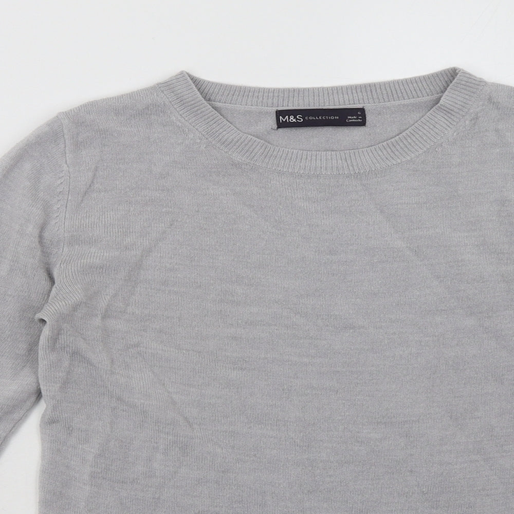 Marks and Spencer Womens Grey  Acrylic Pullover Sweatshirt Size 6  Pullover