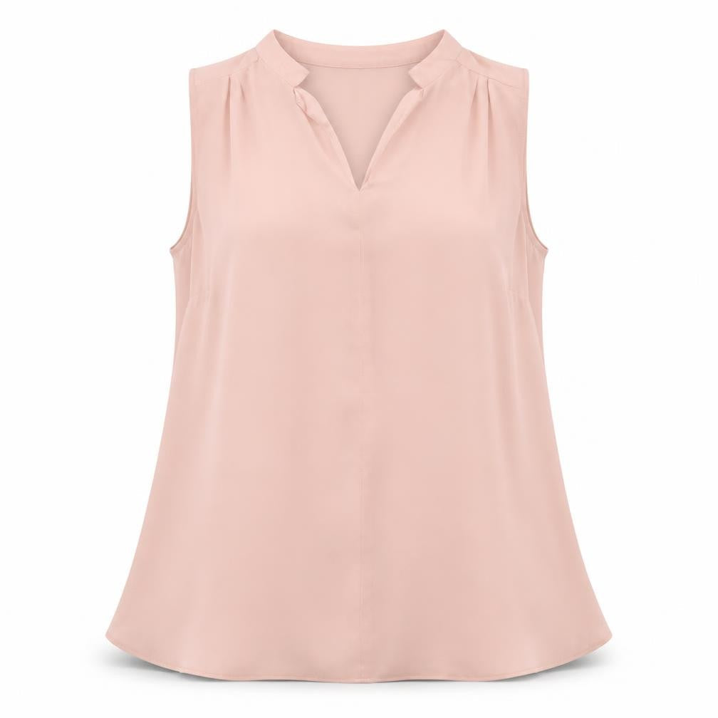 vonmarch Womens Pink  Polyester Basic Blouse Size 14 V-Neck