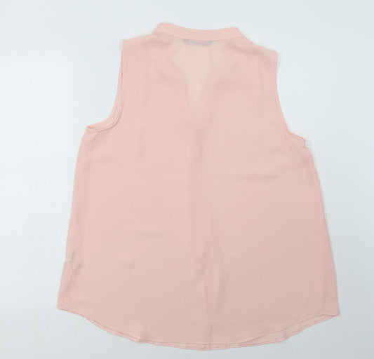 vonmarch Womens Pink  Polyester Basic Blouse Size 14 V-Neck
