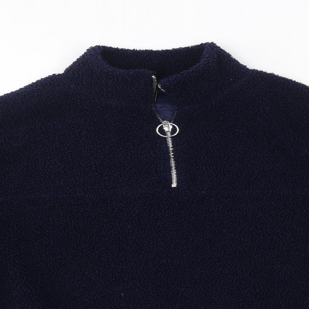 New Look Womens Blue High Neck  Polyester Pullover Jumper Size 8