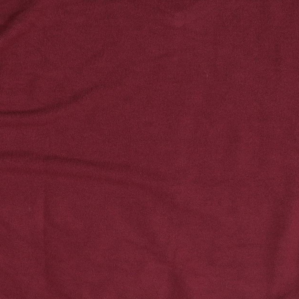 Debehams Mens Pink V-Neck  Acrylic Pullover Jumper Size L
