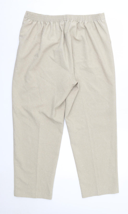 Classic Womens Beige  Polyester Dress Pants Trousers Size 18 L27 in Regular