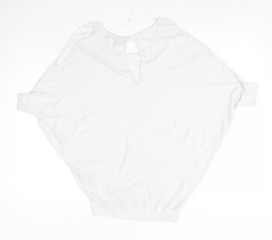 Max Womens Silver Round Neck  Viscose Pullover Jumper Size XS