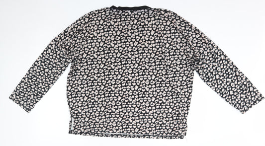 Peacocks Womens Multicoloured Animal Print Polyester Basic Blouse Size 14 Round Neck - Loungewear