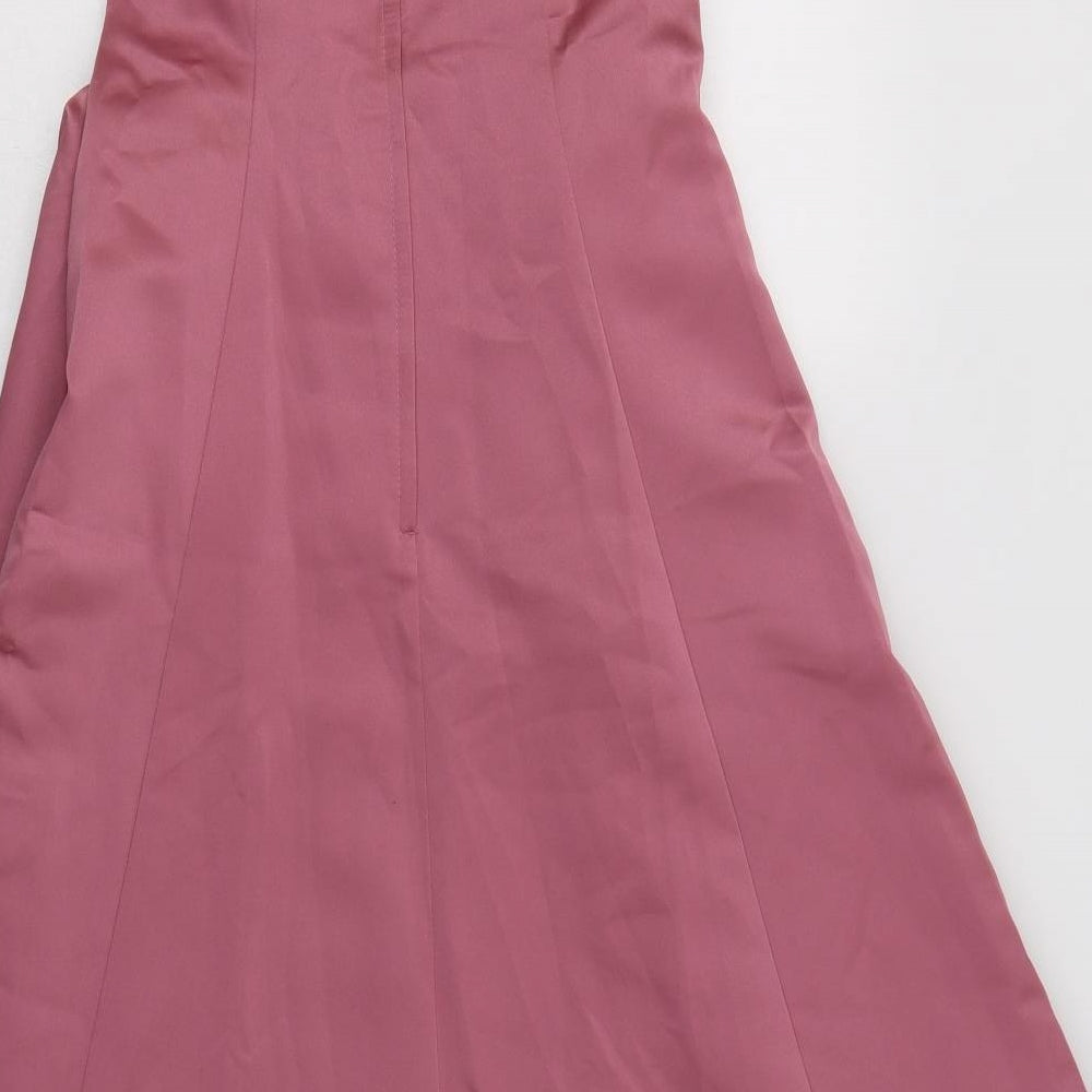 Alfred Angelo Womens Pink  Polyester Fit & Flare  Size S  Off the Shoulder Zip