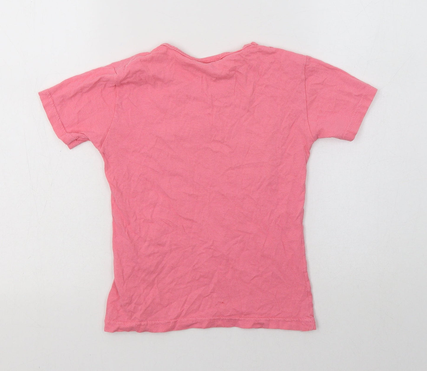 Timetex Girls Pink  Cotton Basic Polo Size 8 Years Crew Neck
