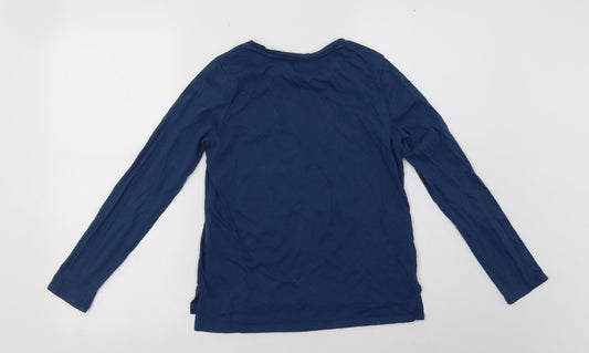 Gap Girls Blue  Cotton Basic Polo Size 12 Years Crew Neck