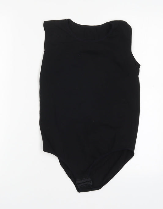 Kata Womens Black  Cotton Bodysuit One-Piece Size M