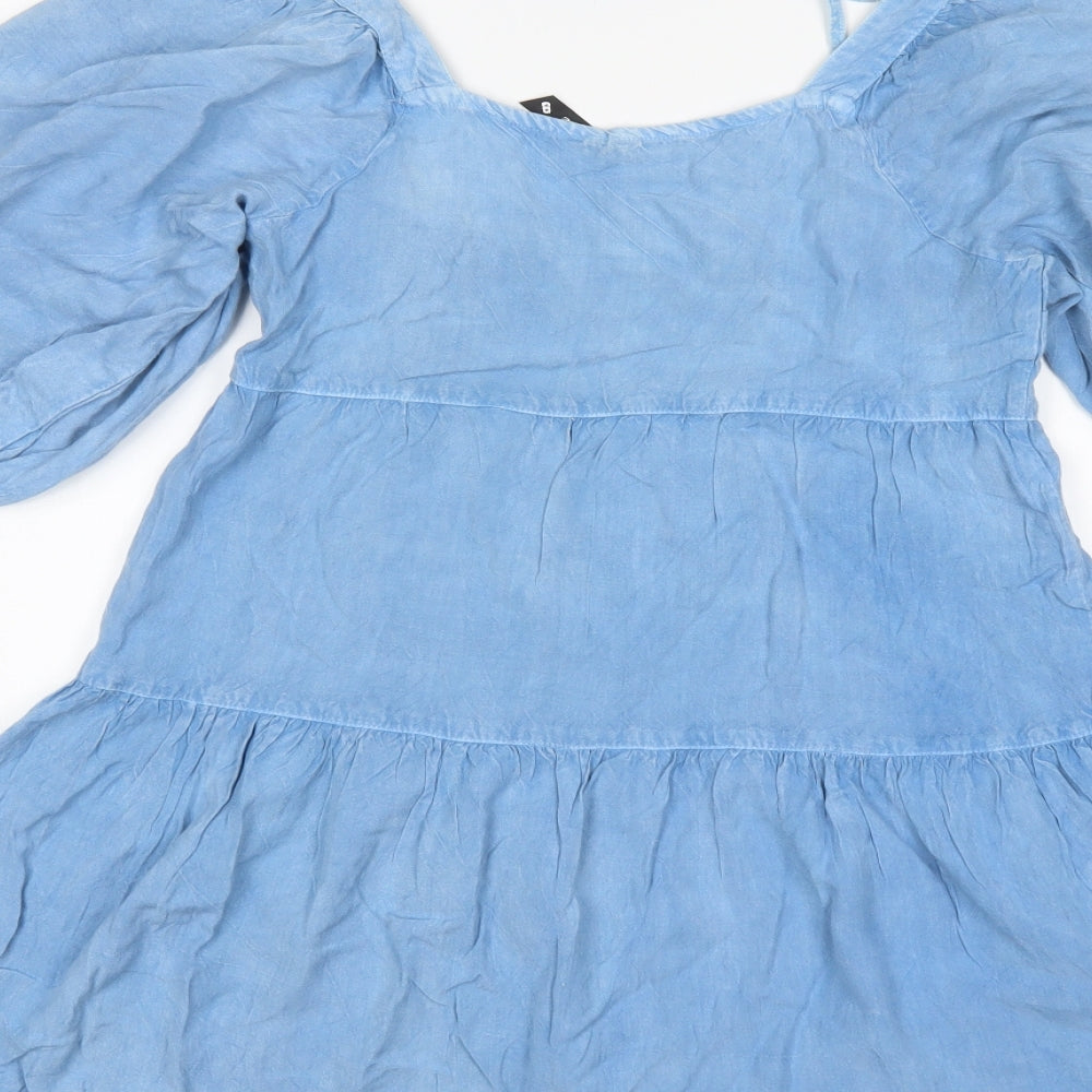 Influance Womens Blue  Viscose A-Line  Size 8  Square Neck