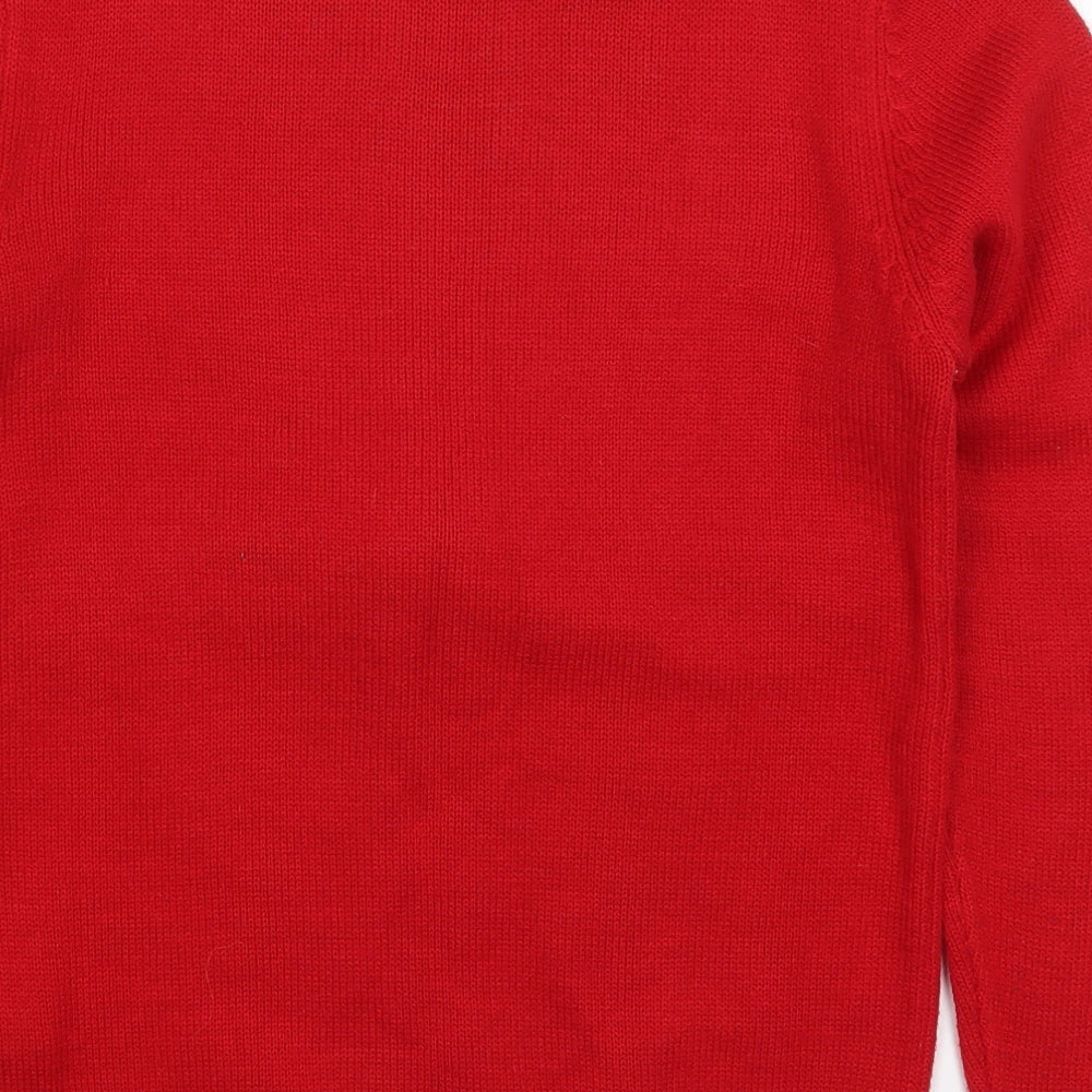 Cedar Wood State Mens Red Round Neck  Acrylic Pullover Jumper Size XS   - Rudolph Christmas