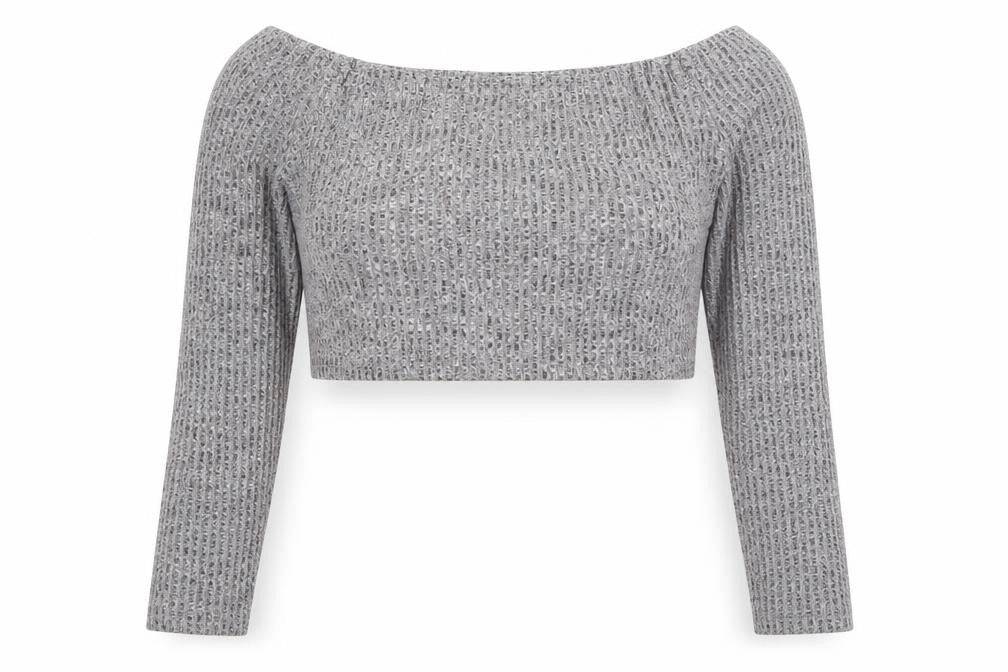 Preworn Womens Grey  Cotton Cropped T-Shirt Size M Round Neck