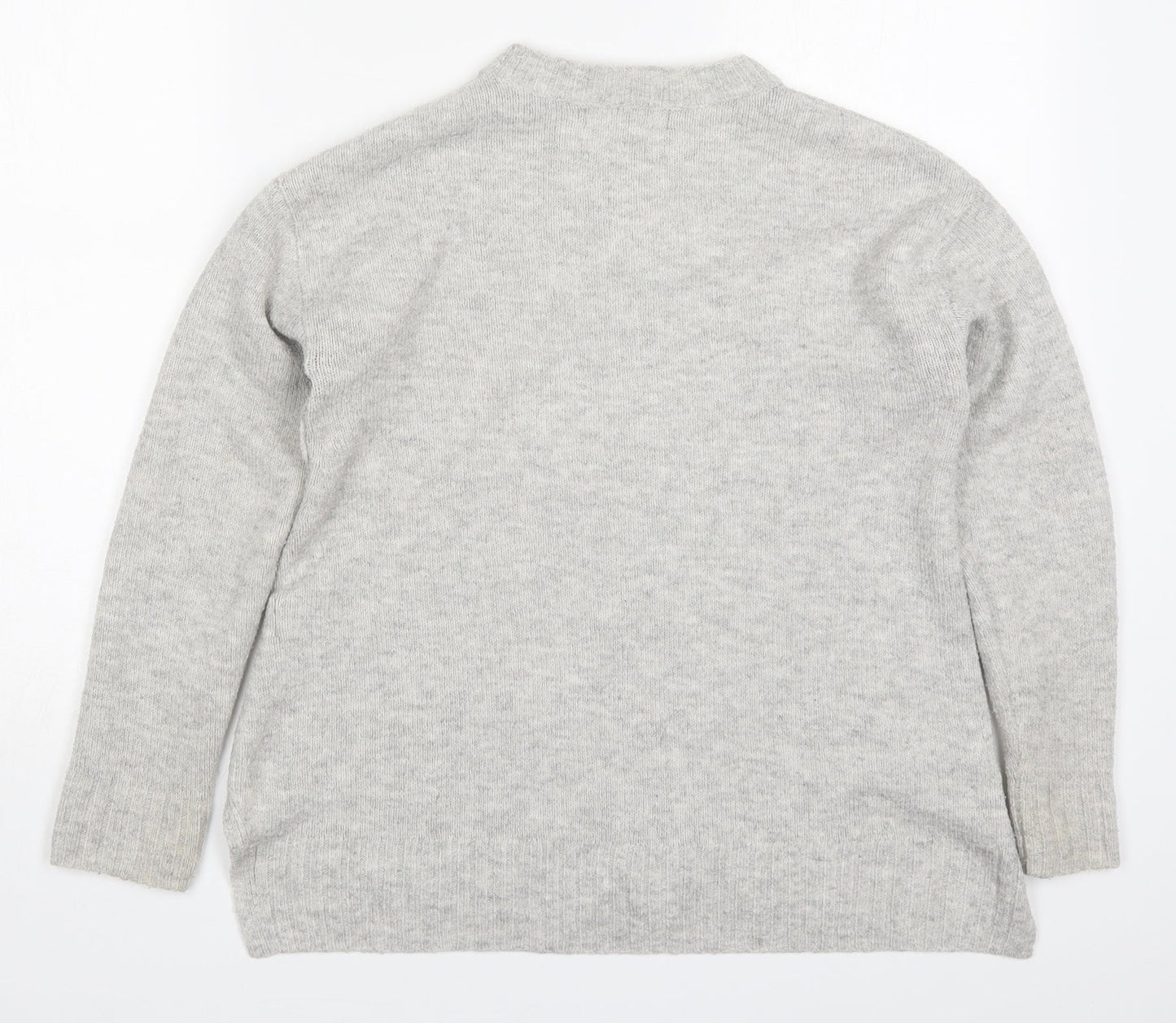 Marks and Spencer Womens Grey Round Neck  Acrylic Pullover Jumper Size S