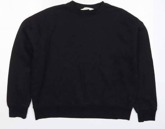 Primark Womens Black  Cotton Pullover Sweatshirt Size 10  Pullover