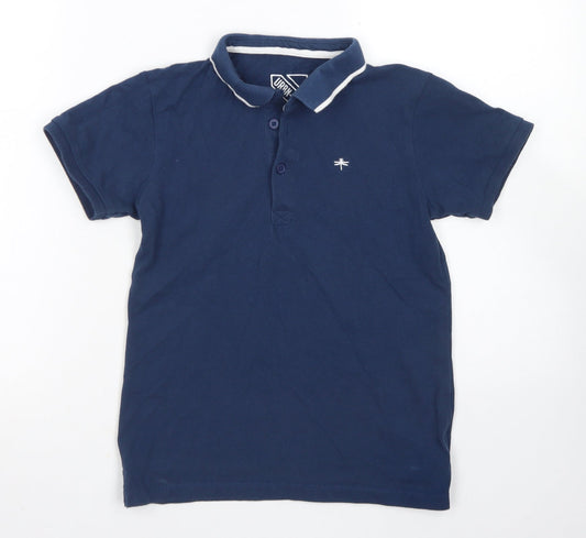 URBN DEPT Boys Blue  Cotton Basic Polo Size 9 Years Collared Button