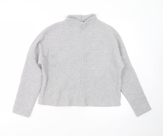 SOULUXE Womens Grey Striped Polyester Pullover Sweatshirt Size M