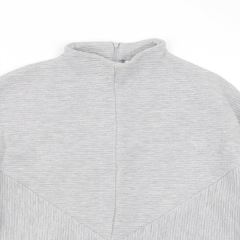 SOULUXE Womens Grey Striped Polyester Pullover Sweatshirt Size M