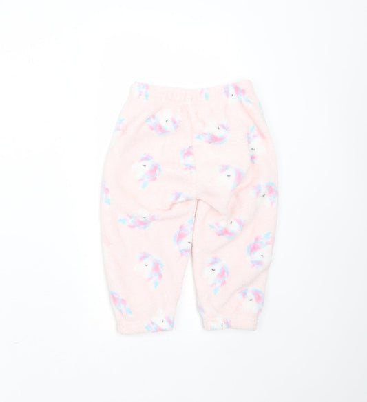 Dream Big Girls Pink Solid Polyester  Pyjama Pants Size 2-3 Years   - unicorn print