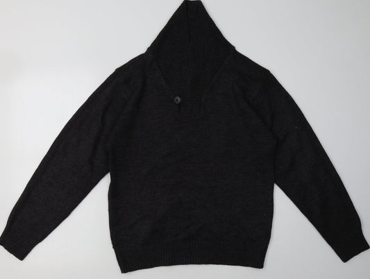 Cedar Wood State Mens Black  Acrylic Pullover Sweatshirt Size S