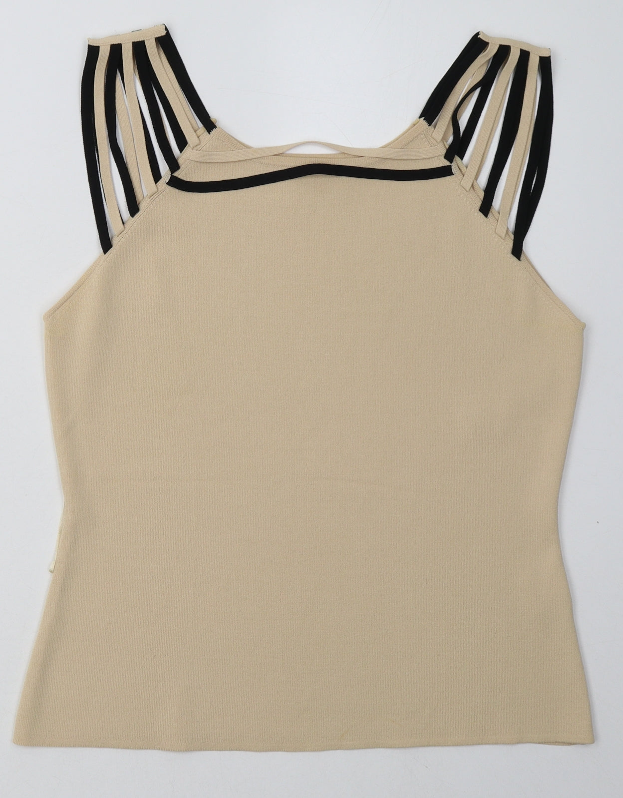 Roman Womens Beige  Viscose Basic Tank Size M Square Neck