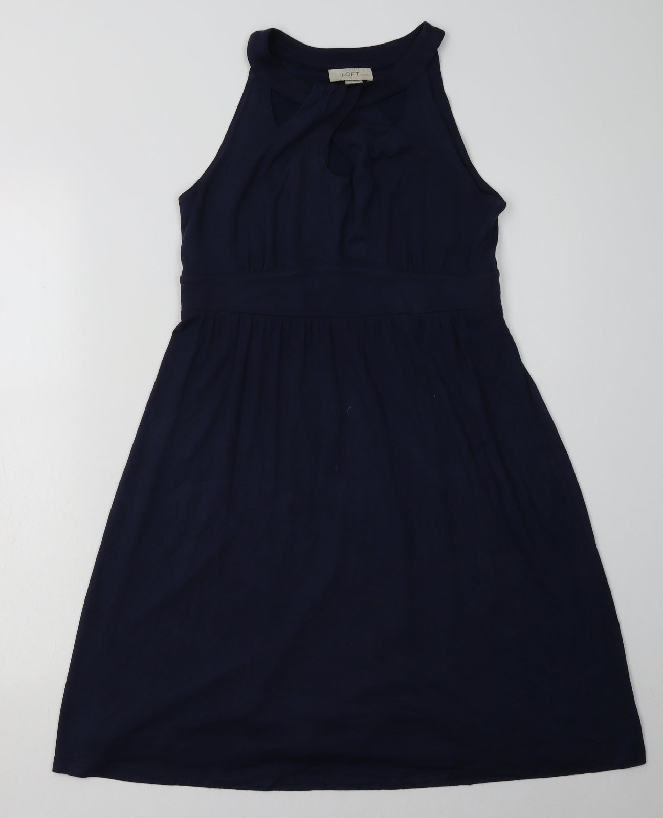 LOFT Womens Blue  Rayon A-Line  Size S  Crew Neck Pullover