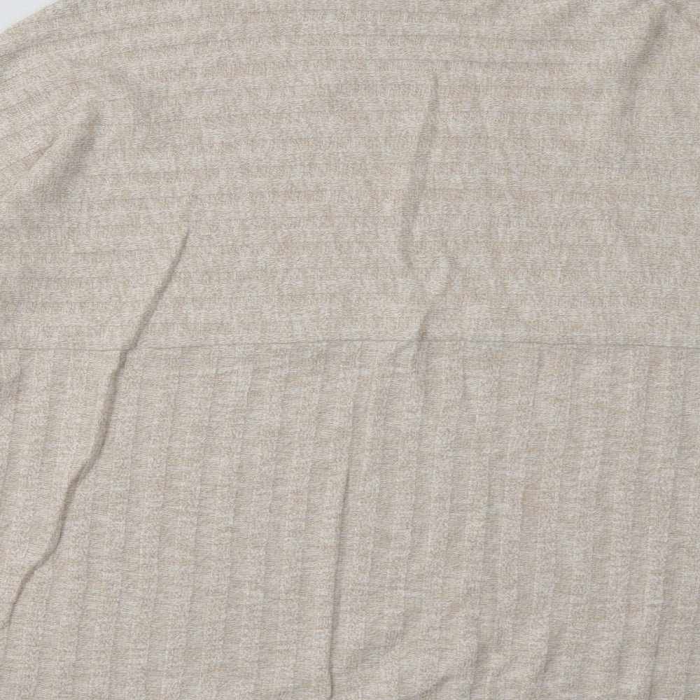 Sainsburys Womens Beige Striped Polyester Pullover Sweatshirt Size 10  Pullover