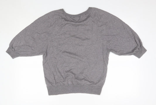 NEXT Womens Grey Round Neck  Cotton Pullover Jumper Size 6