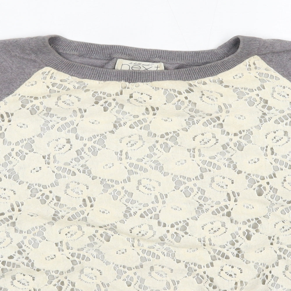NEXT Womens Grey Round Neck  Cotton Pullover Jumper Size 6