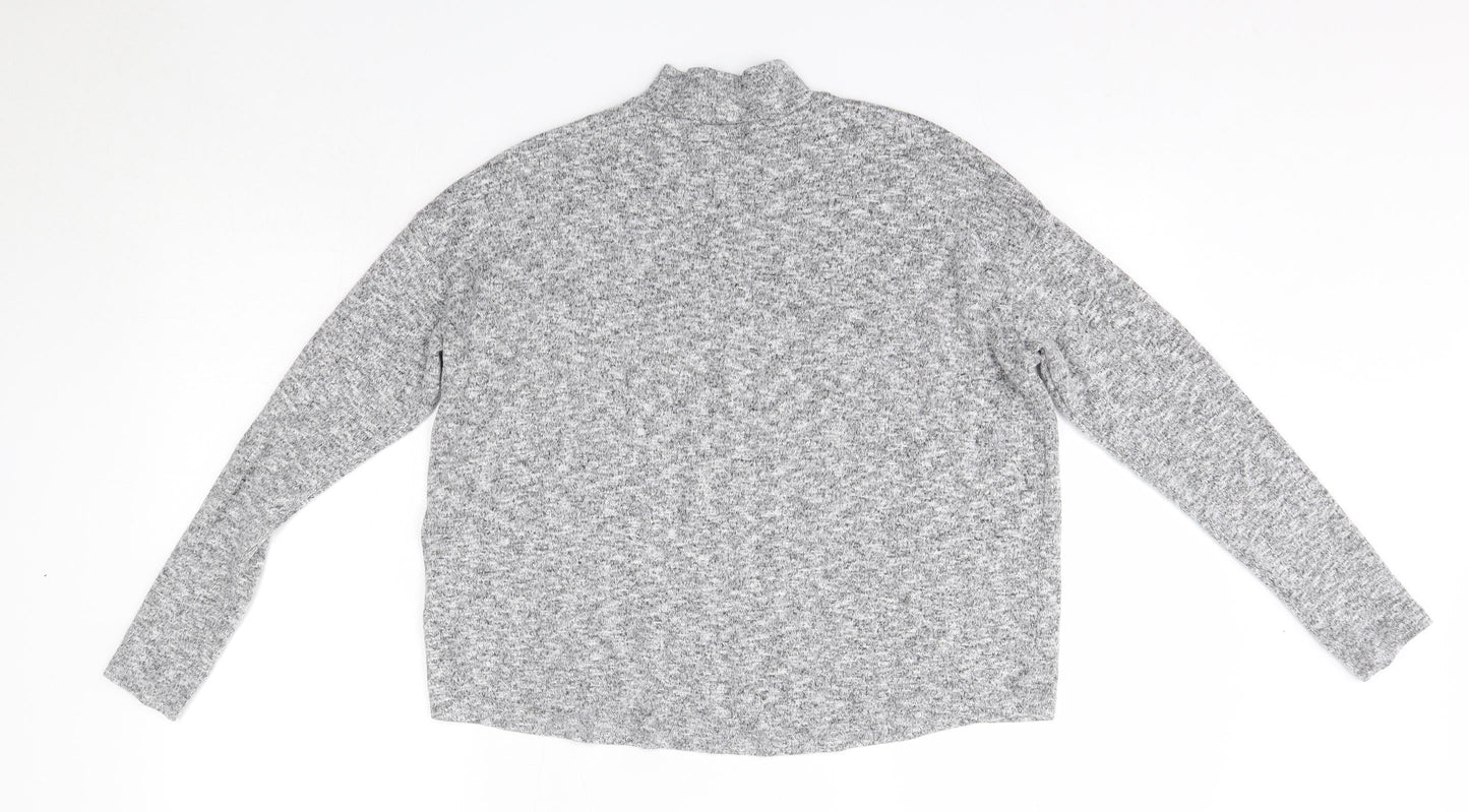 H&M Womens Grey High Neck  Polyester Pullover Jumper Size XS