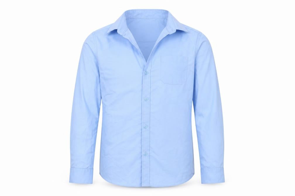 M&S Boys Blue  Cotton Basic Button-Up Size 8-9 Years Collared  - School