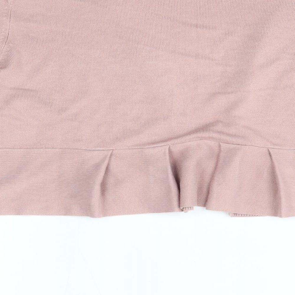 Bonmarché Womens Pink V-Neck  Viscose Cardigan Jumper Size M