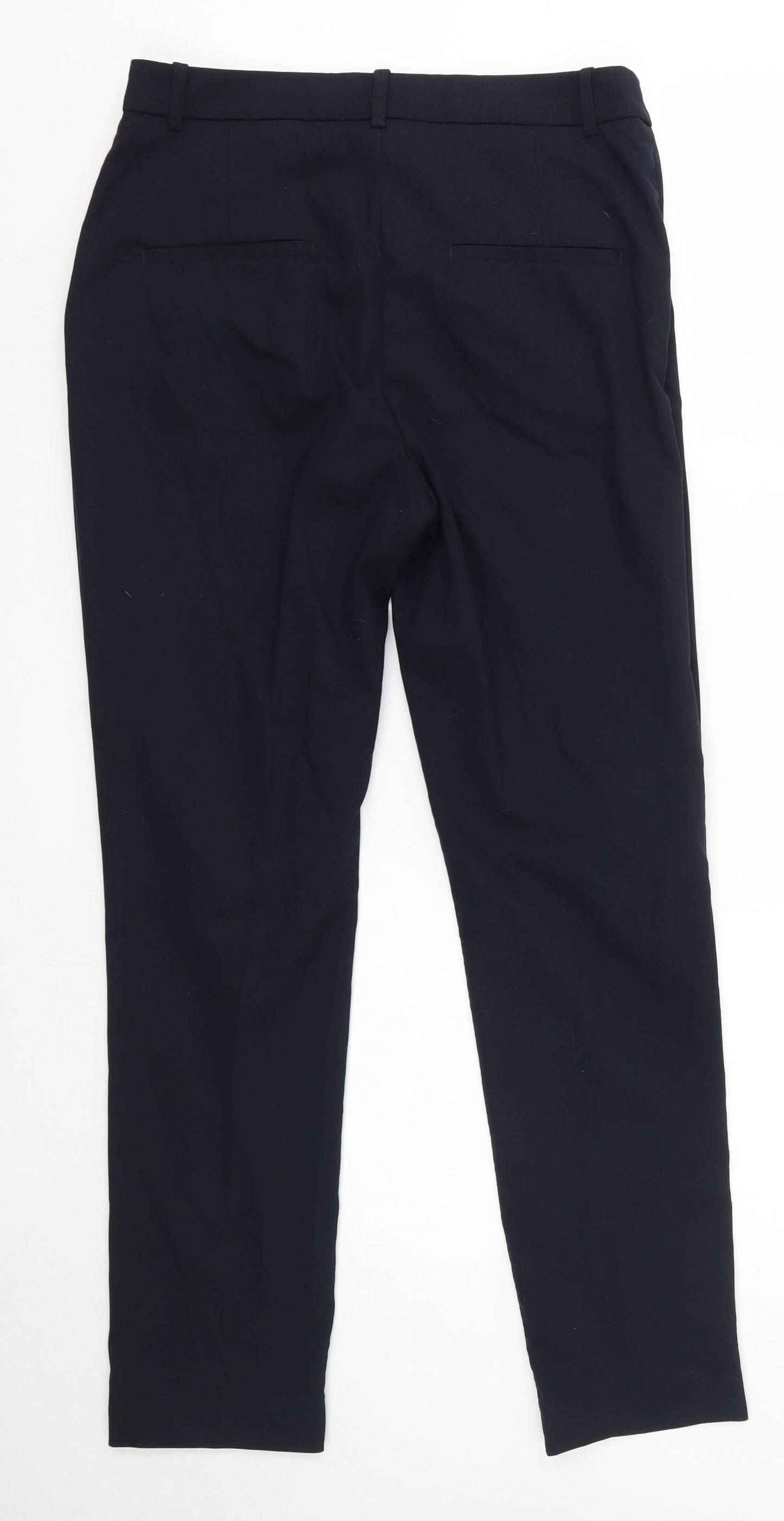 H&M Womens Blue  Polyester Dress Pants Trousers Size 10 L29 in Regular