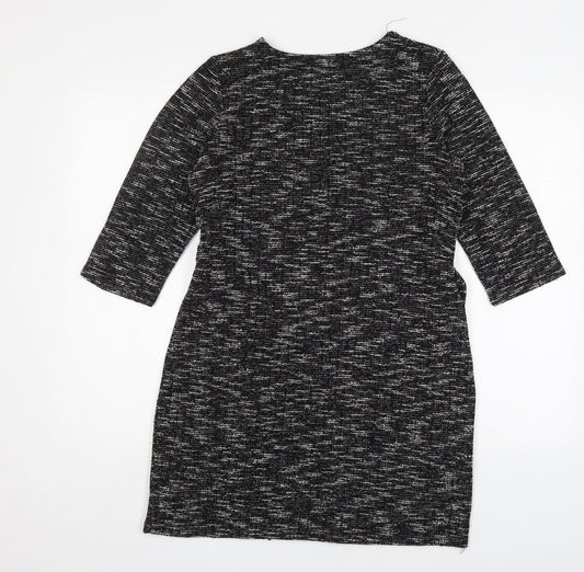 PEP&CO Womens Grey  Polyester Jumper Dress  Size 10  Round Neck