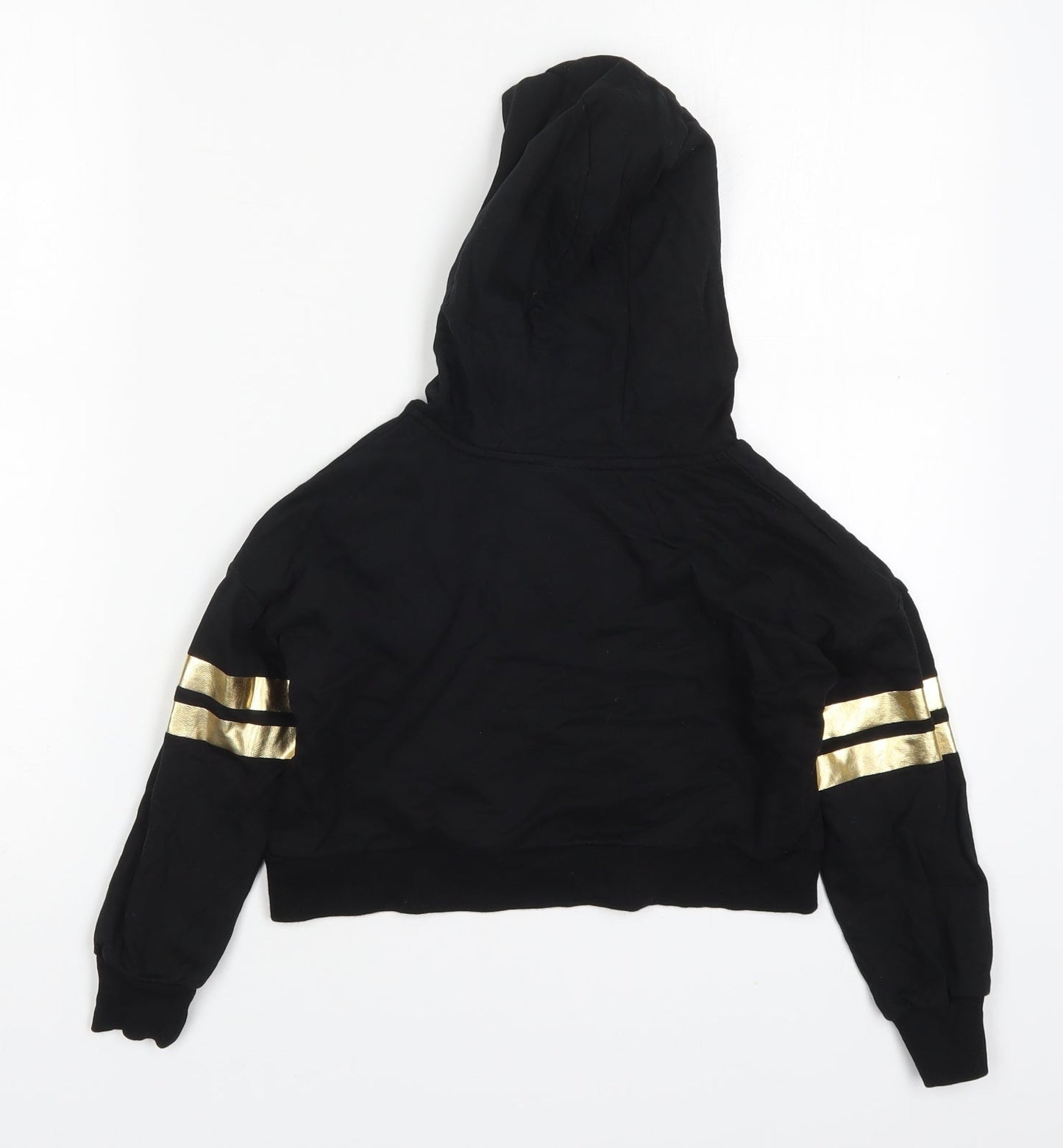 George Girls Black Striped Cotton Pullover Hoodie Size 5-6 Years  Pullover - Hearts by Tiana