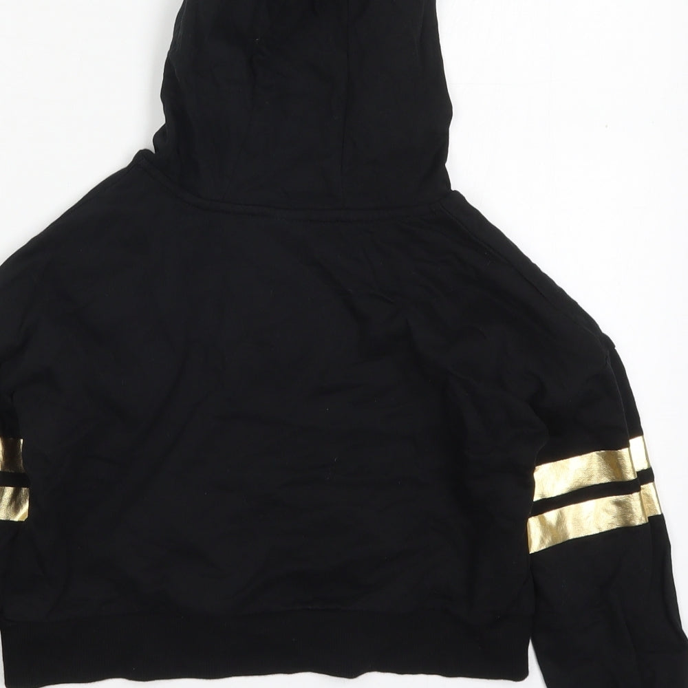 George Girls Black Striped Cotton Pullover Hoodie Size 5-6 Years  Pullover - Hearts by Tiana