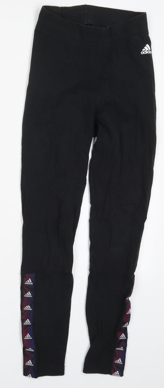 adidas Womens Black  Cotton Carrot Leggings Size XS L24 in