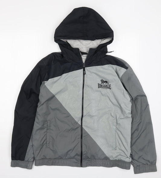 Lonsdale Mens Grey   Jacket  Size M  Zip - Colourblock