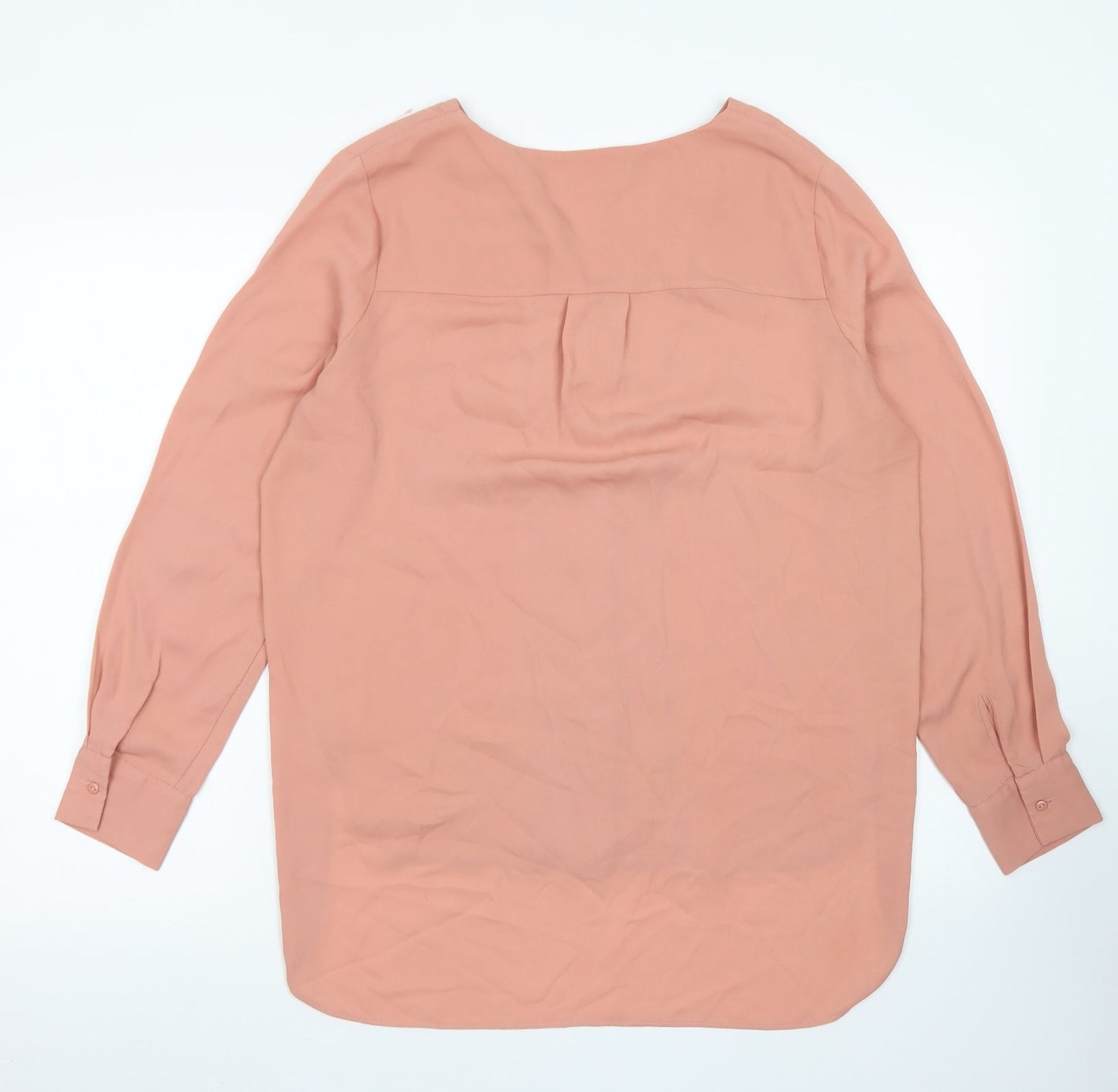 Mango Womens Pink  Polyester Basic Blouse Size S Round Neck