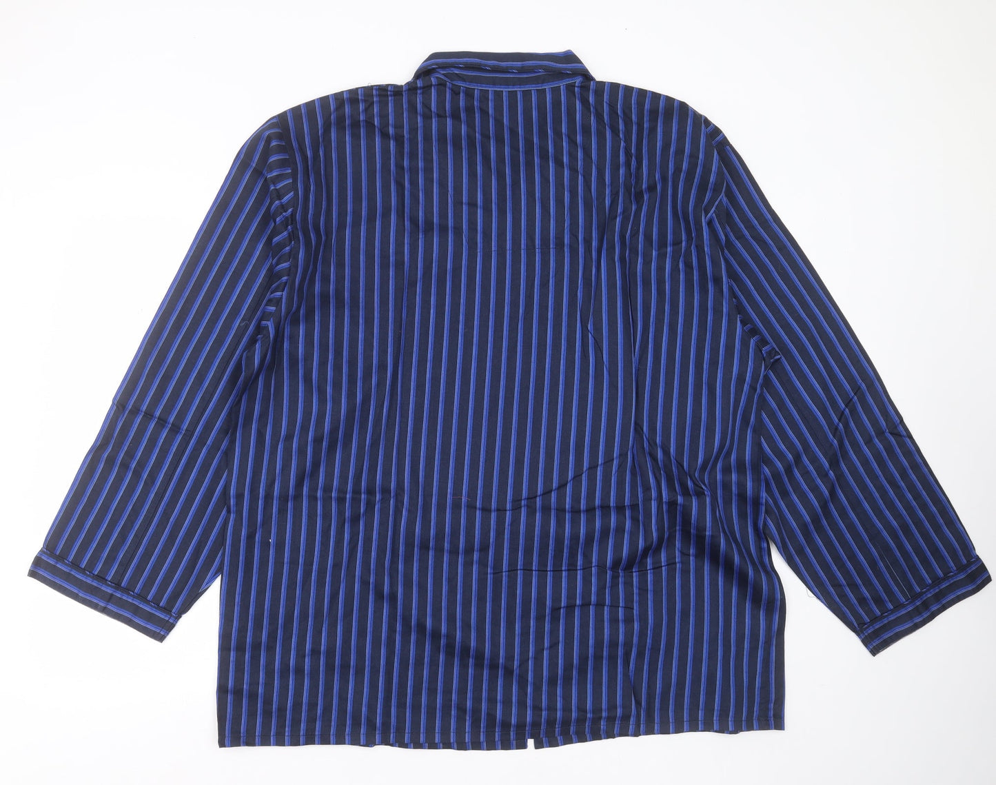 Littlewoods Mens Blue Striped Cotton  Pyjama Top Size XL  Button