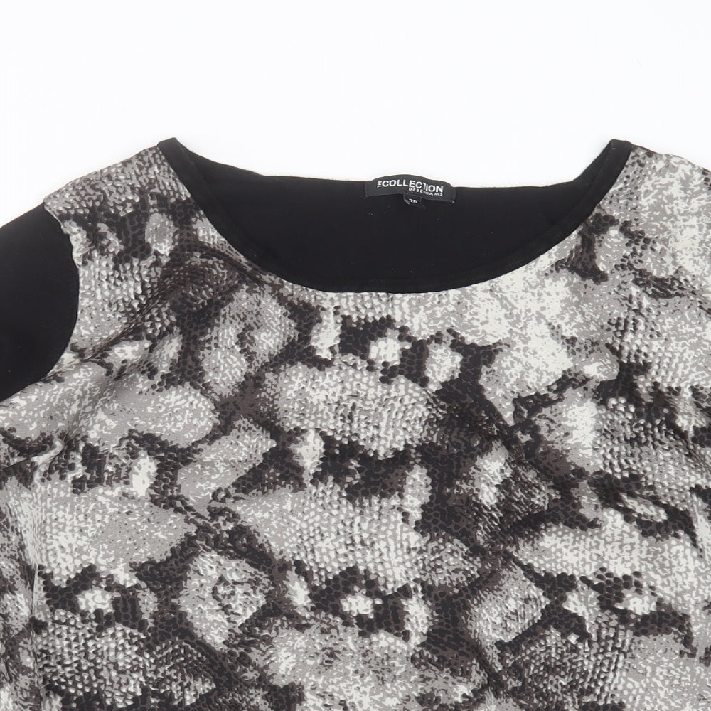 Debenhams Womens Black Round Neck Animal Print Viscose Pullover Jumper Size 20