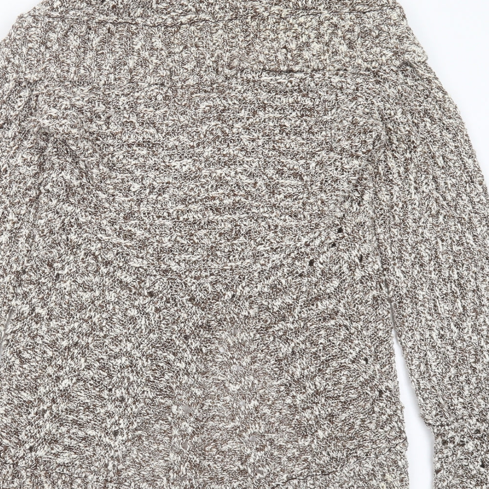 Stephen Womens Brown V-Neck  Polyester Cardigan Jumper One Size
