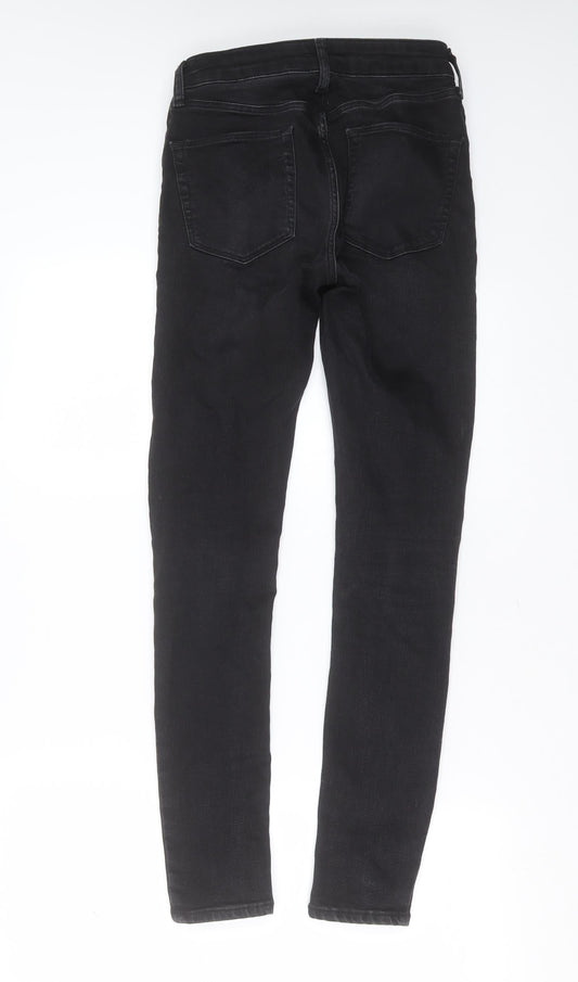 ASOS Womens Black  Cotton Skinny Jeans Size 26 in L29 in Extra-Slim Zip